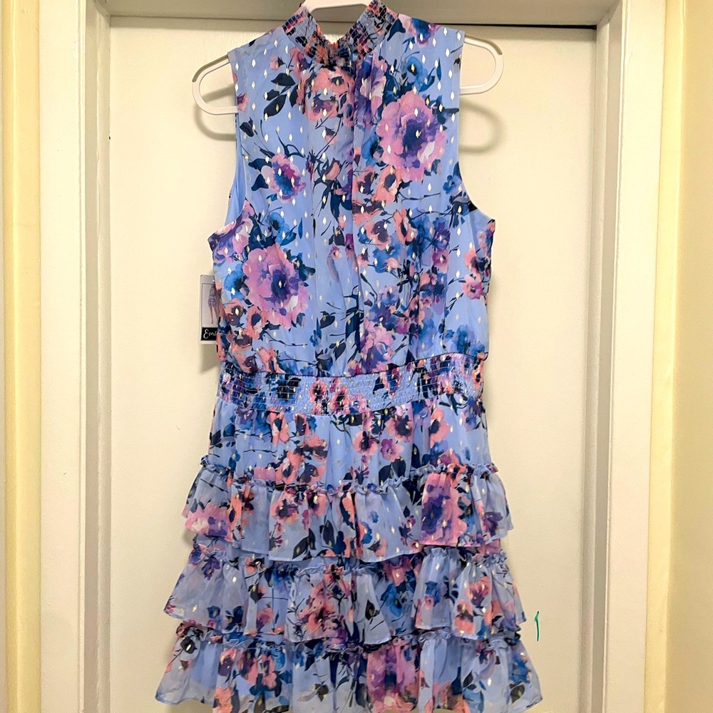 Flowery multicolor ruffled dress XXL party wear dress outdoor dress
